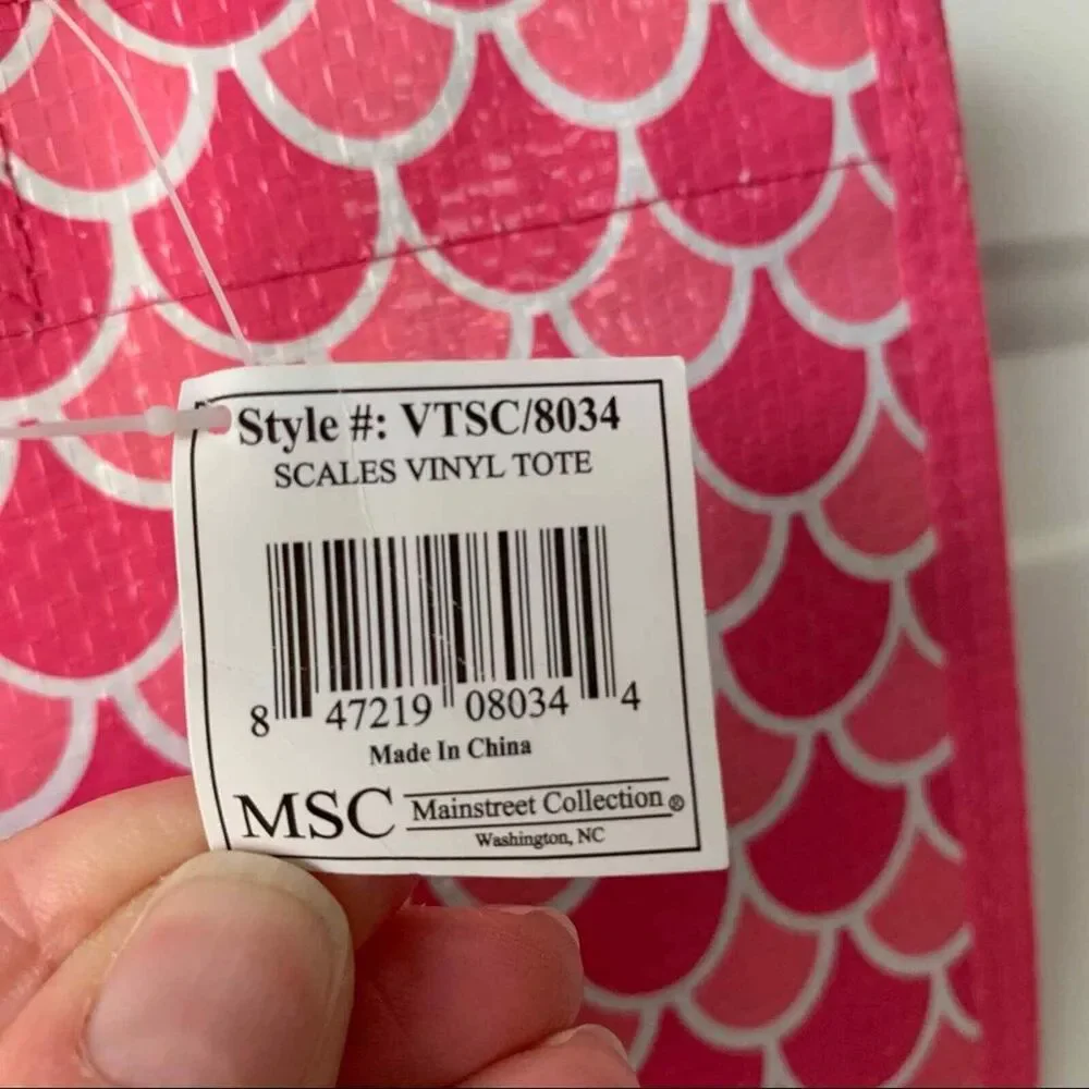 MSC Scales Pink Vinyl Tote Bag NWT